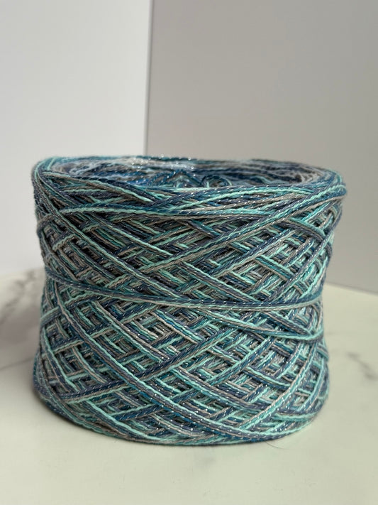 Hand-Marled Yarn Cake - Arctic Shimmer