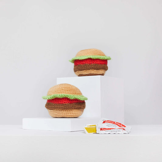 Red Heart Amigurumi Yarn Hamburgers 3.5oz Acrylic - Makes 2 Items!