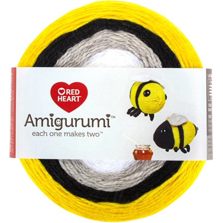 Red Heart Amigurumi Yarn Bumble Bees 3.5oz Acrylic - Makes 2 Items!