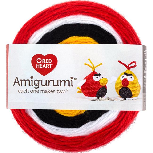 Red Heart Amigurumi Yarn Angry Birds 3.5oz Acrylic - Makes 2 Items!