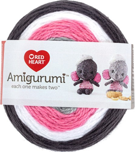 Red Heart Amigurumi Yarn Elephants 3.5oz Acrylic - Makes 2 Items!