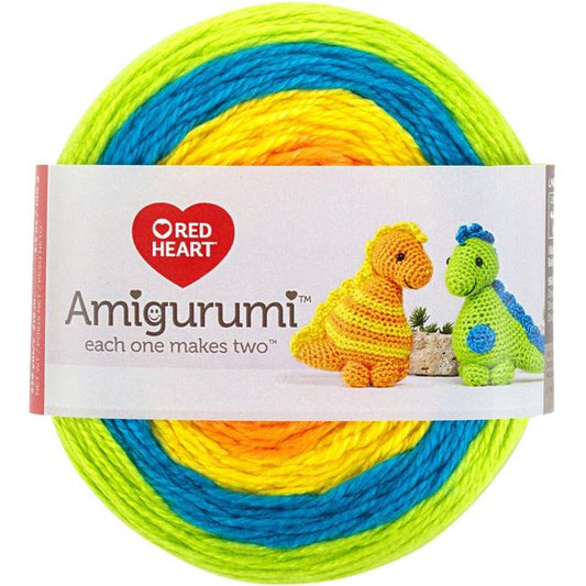 Red Heart Amigurumi Yarn Dinosaurs 3.5oz Acrylic - Makes 2 Items!