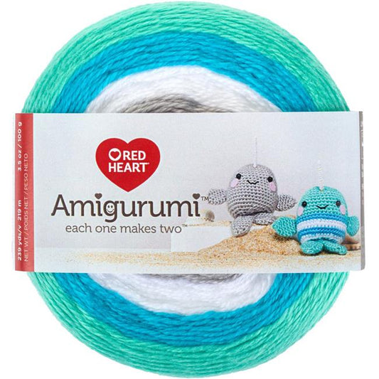 Red Heart Amigurumi Yarn Narwhal / Whale 3.5oz Acrylic - Makes 2 Items!
