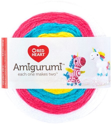 Red Heart Amigurumi Yarn Unicorns 3.5oz Acrylic - Makes 2 Items!