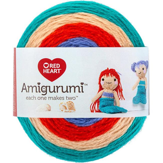 Red Heart Amigurumi Yarn Mermaids 3.5oz Acrylic - Makes 2 Items!