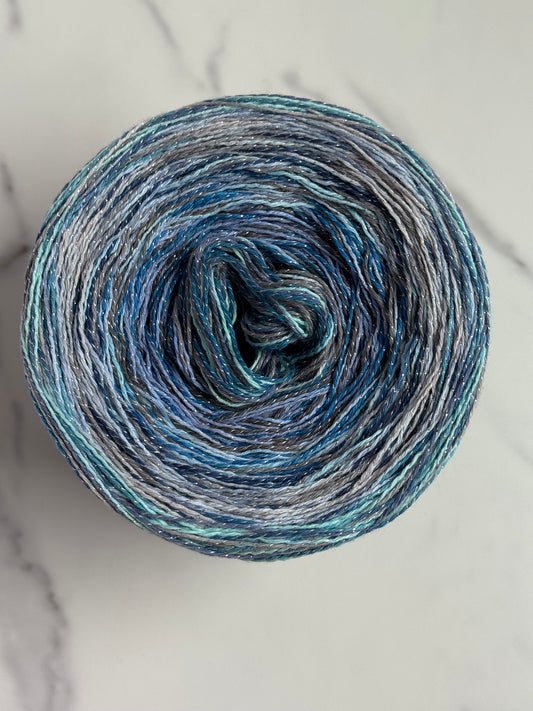 Hand-Marled Yarn Cake - Arctic Shimmer