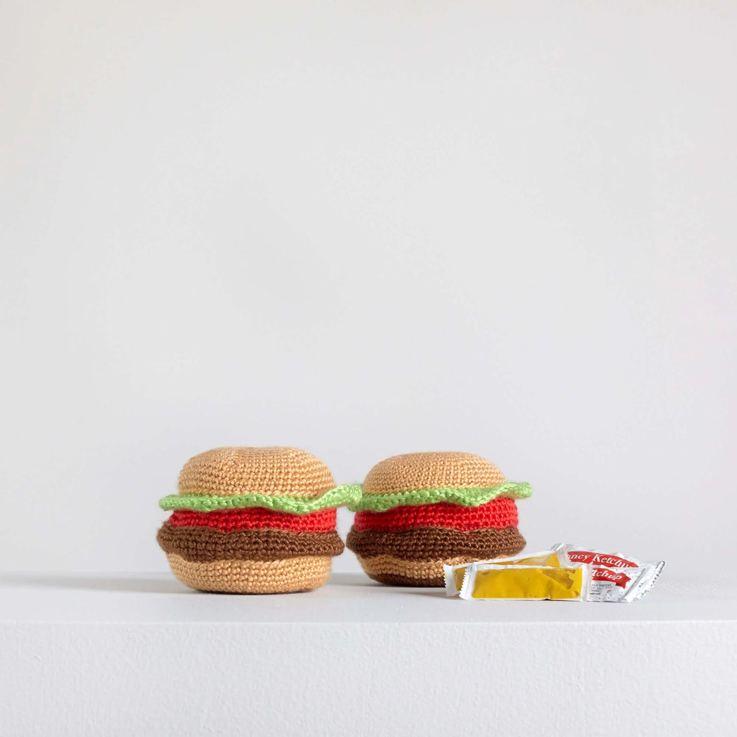 Red Heart Amigurumi Yarn Hamburgers 3.5oz Acrylic - Makes 2 Items!