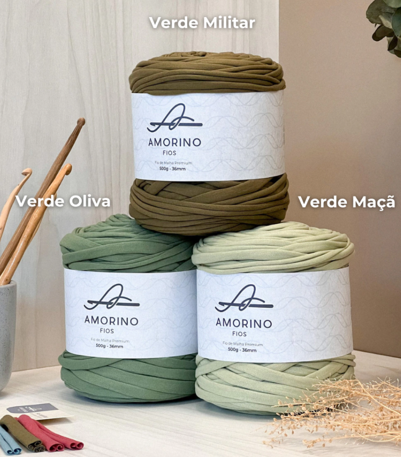 Amorino Fios Premium T-Shirt Yarn - Olive Green