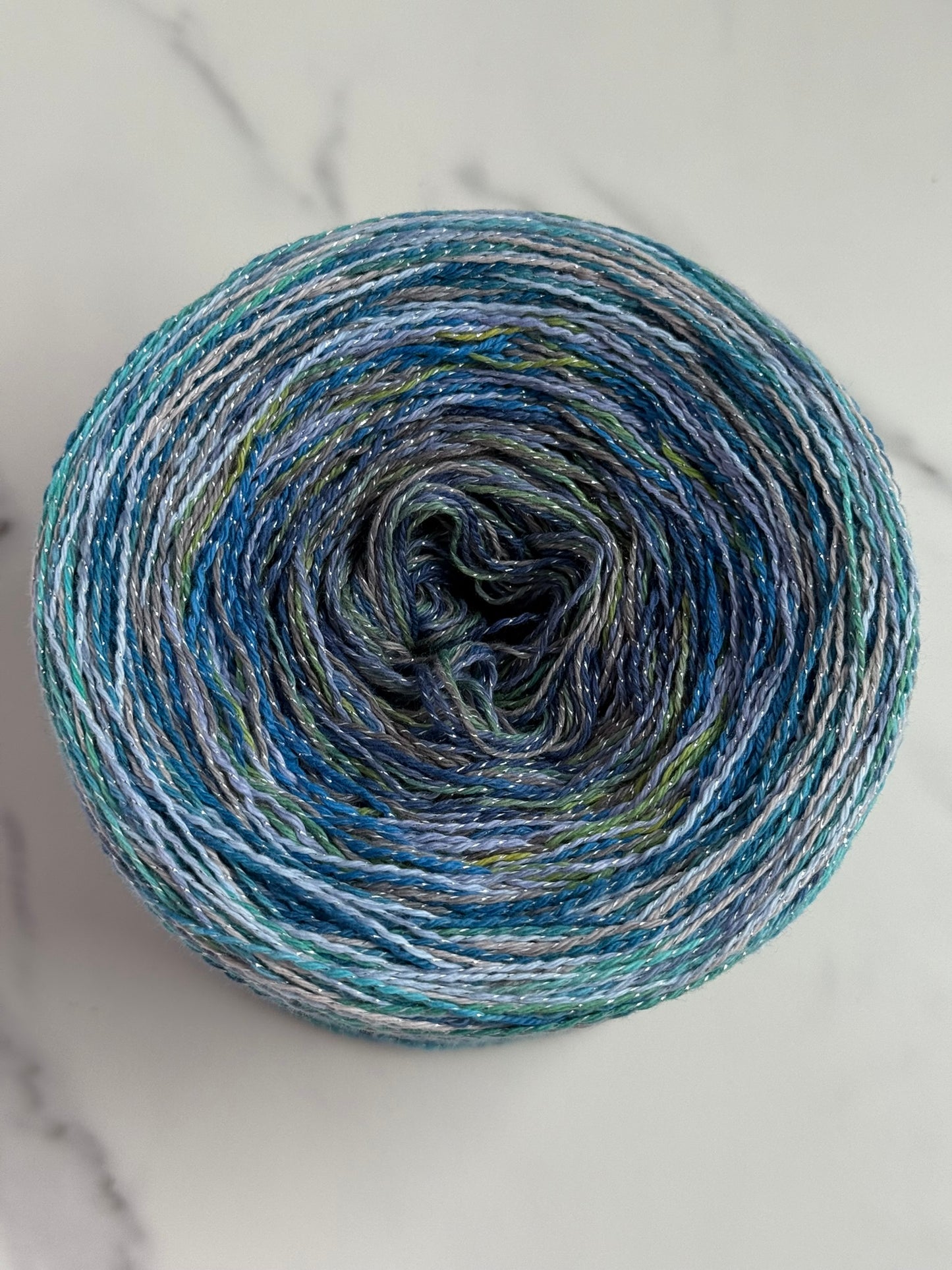 Hand-Marled Yarn Cake - Moonlit Current