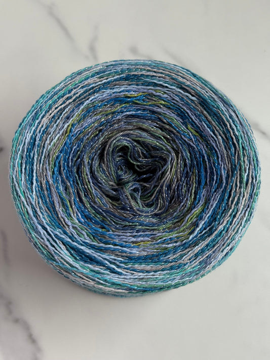 Hand-Marled Yarn Cake - Moonlit Current