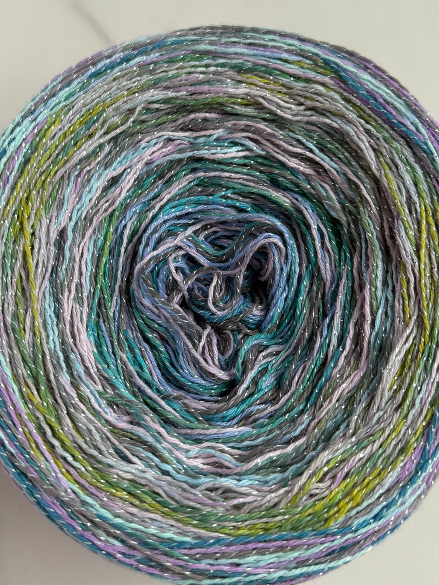 Hand-Marled Yarn Cake - Morning Meadow