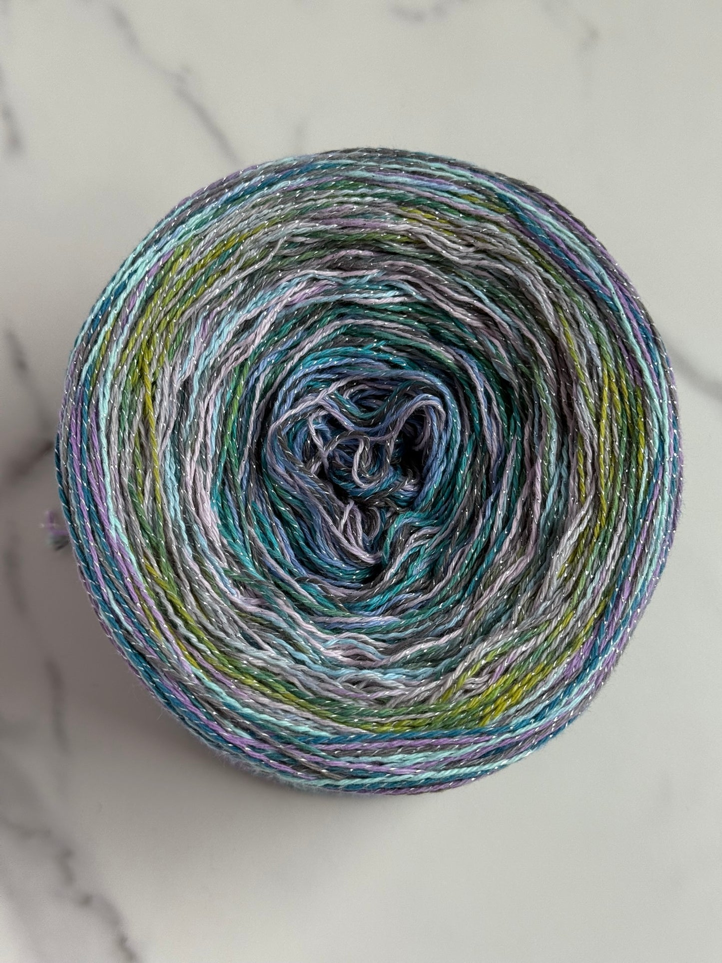 Hand-Marled Yarn Cake - Morning Meadow