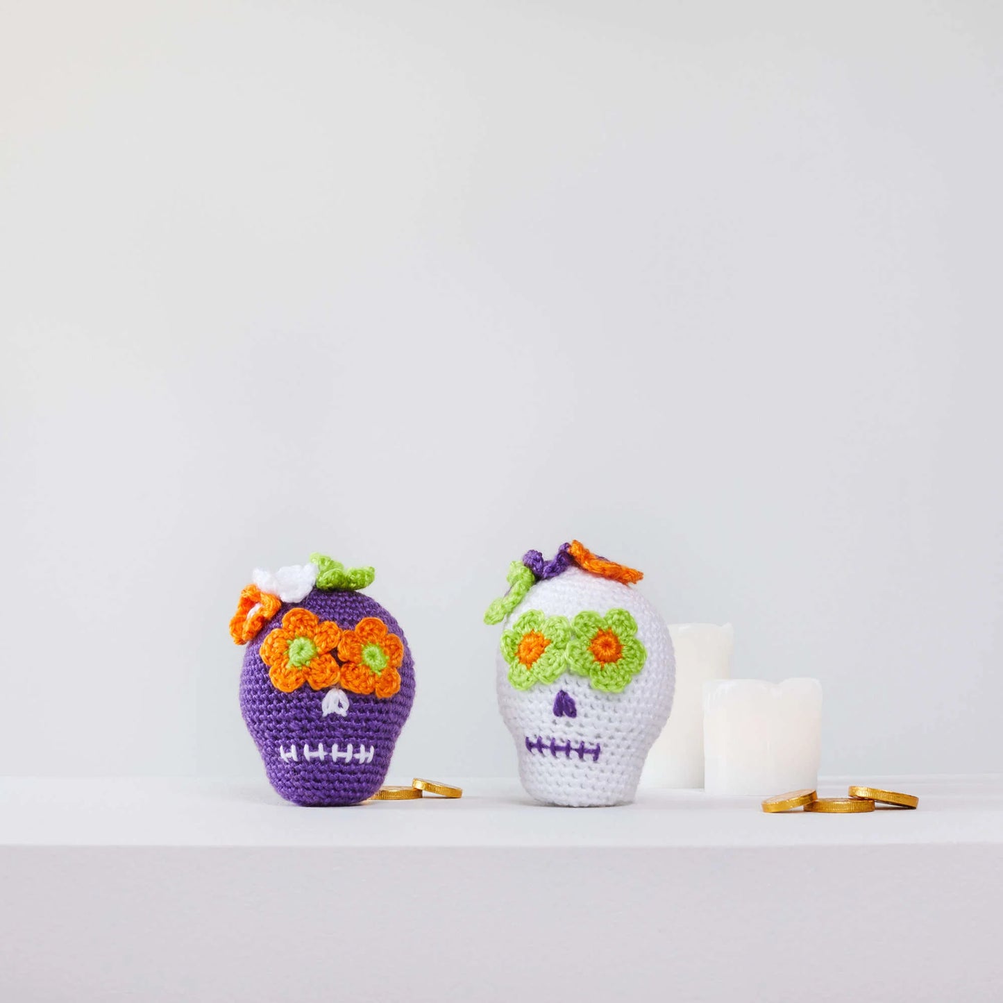 Red Heart Amigurumi Yarn Sugar Skulls 3.5oz Acrylic - Makes 2 Items!